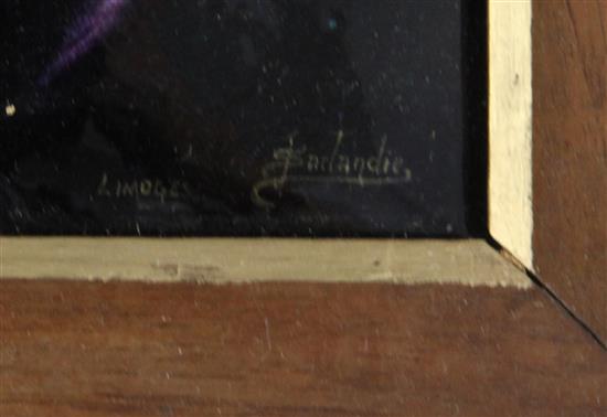 J. Sarlandie. A Limoges Art Nouveau enamel portrait plaque
